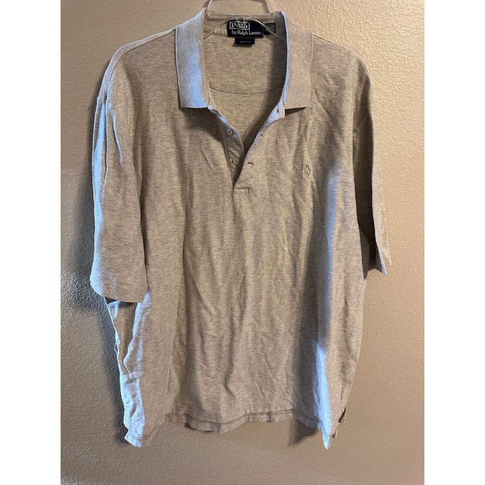 Polo Ralph Lauren Golf Fit Polo Shirt Herringbone Knit Gray XL